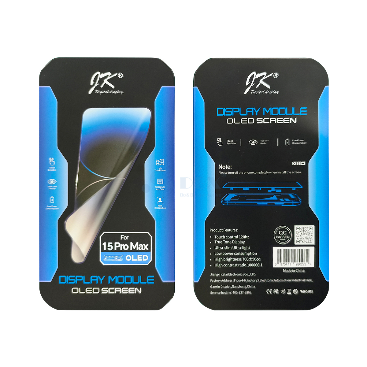 Pantalla Hard OLED JK de repuesto para iPhone 15 Pro Max