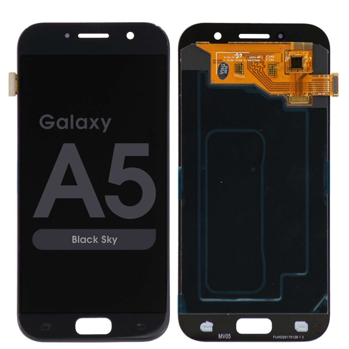 Pantalla LCD con táctil sin marco para Galaxy A5 (A520), Black Sky