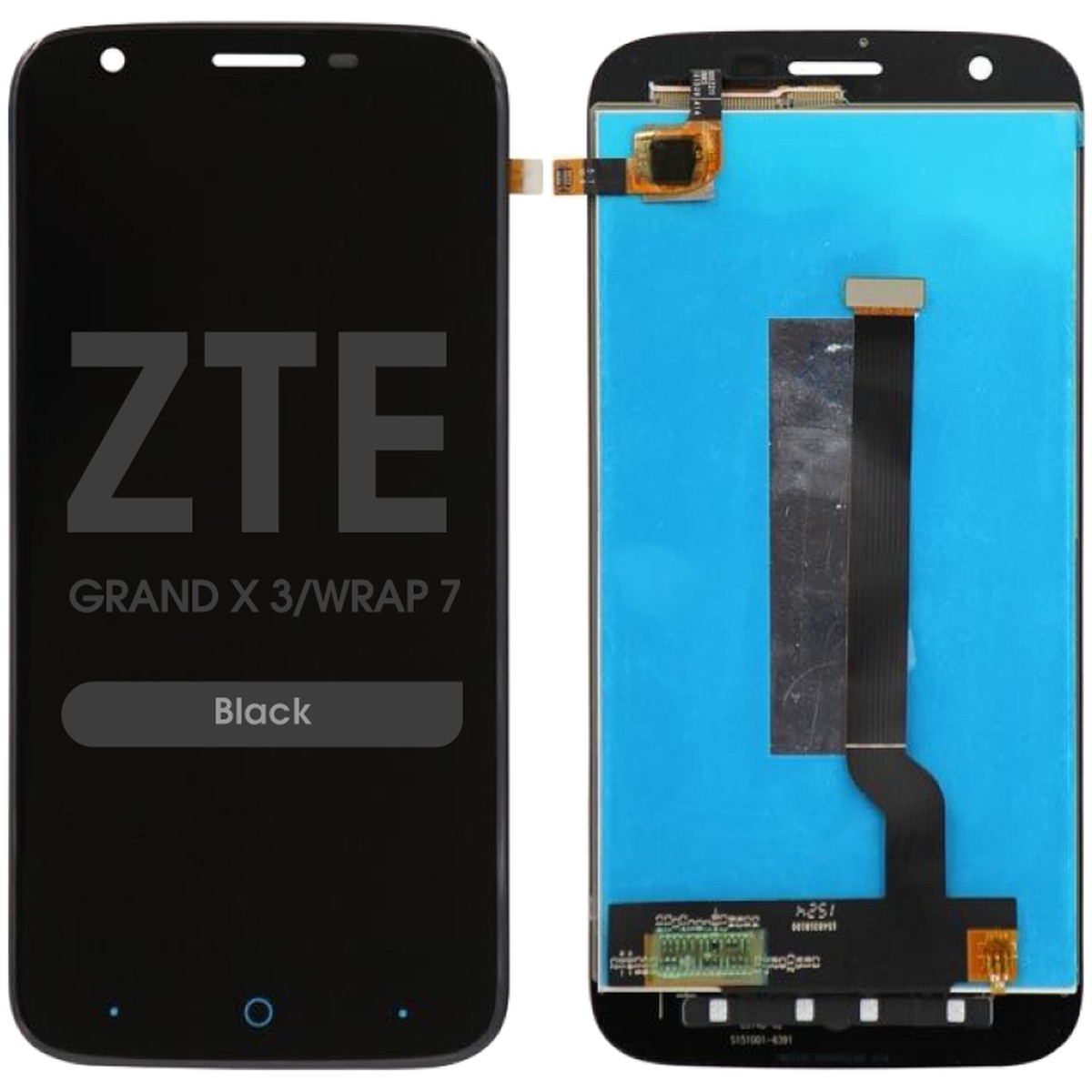 Pantalla LCD con táctil sin marco para ZTE Grand X 3 / Wrap 7 (Z959), Black