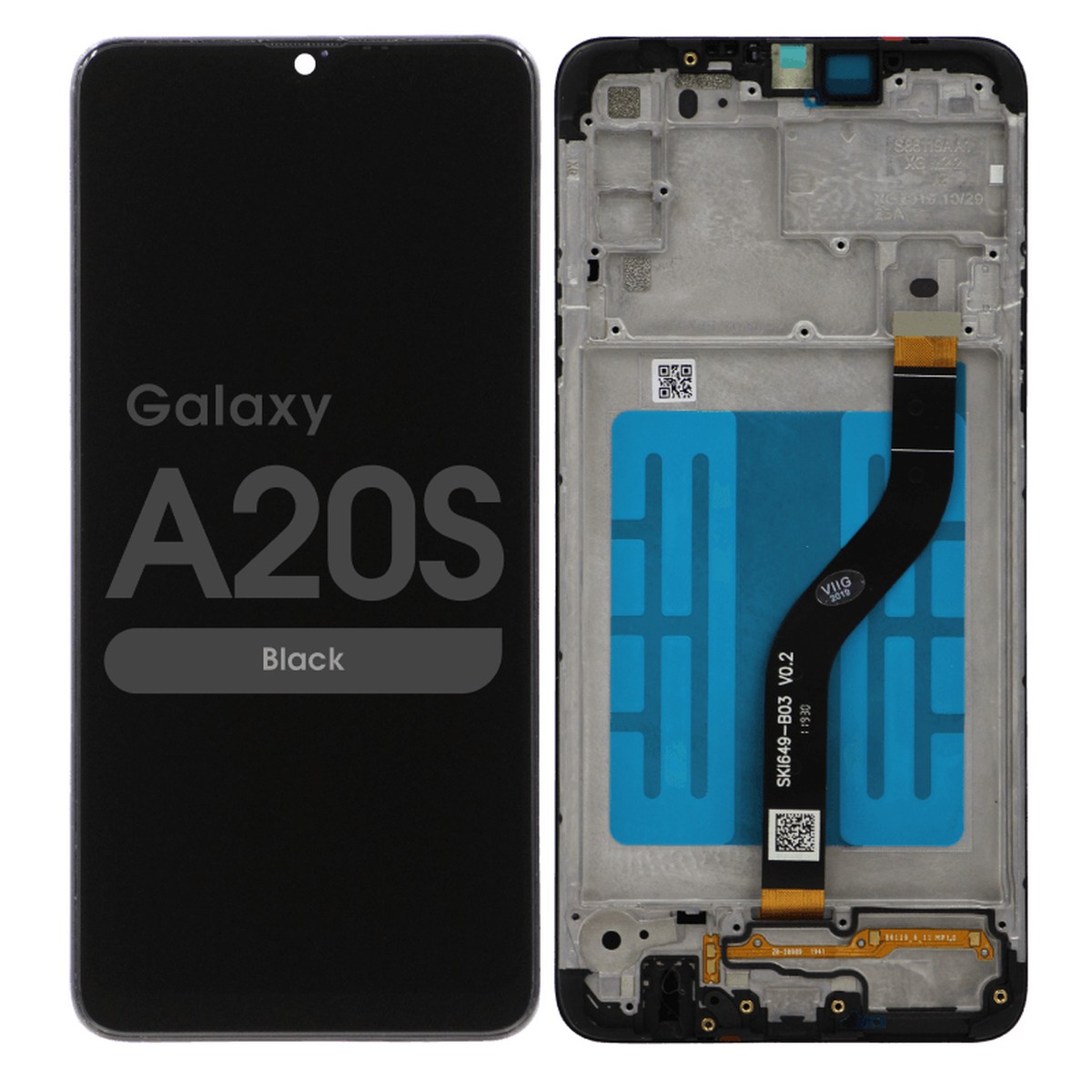 Pantalla LCD con táctil + marco para Galaxy A20s (A207), Black