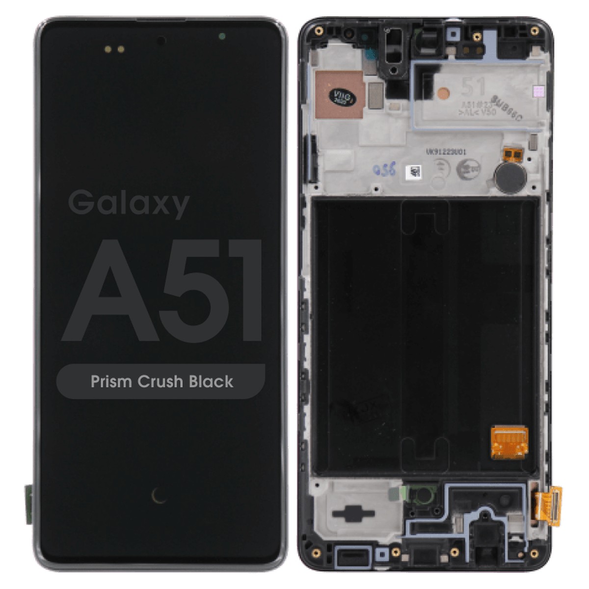 Pantalla LCD con táctil + marco para Galaxy A51 (A515), Prism Crush Black