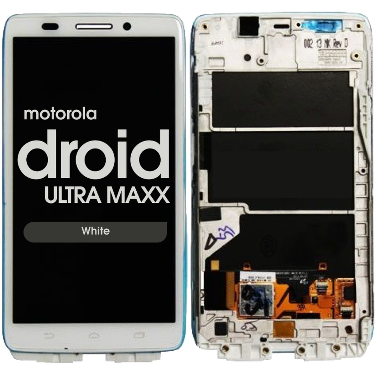 Pantalla LCD con táctil + marco para Moto Droid Ultra MAXX (XT1080), White