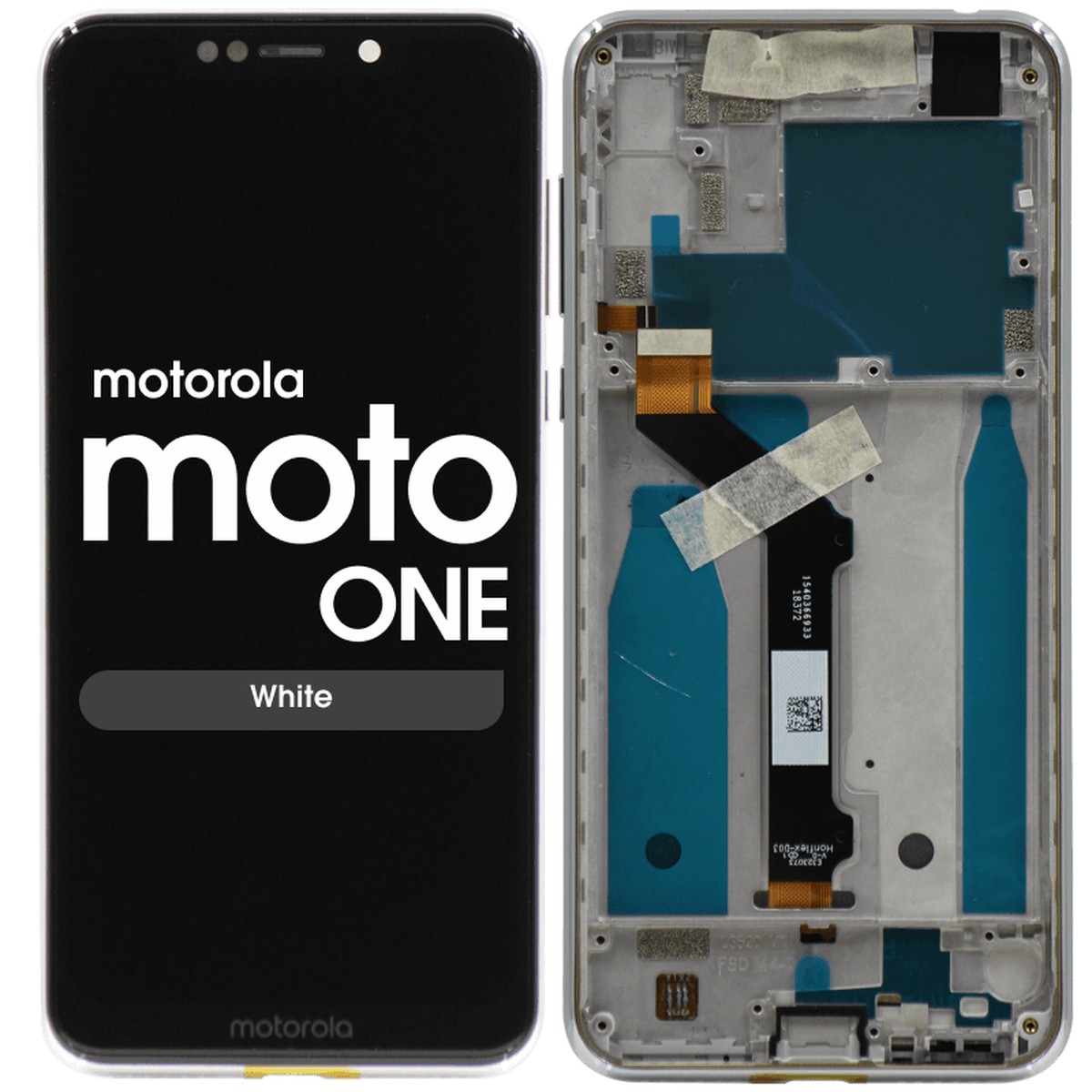 Pantalla LCD con táctil + marco para Moto One (XT1941), White
