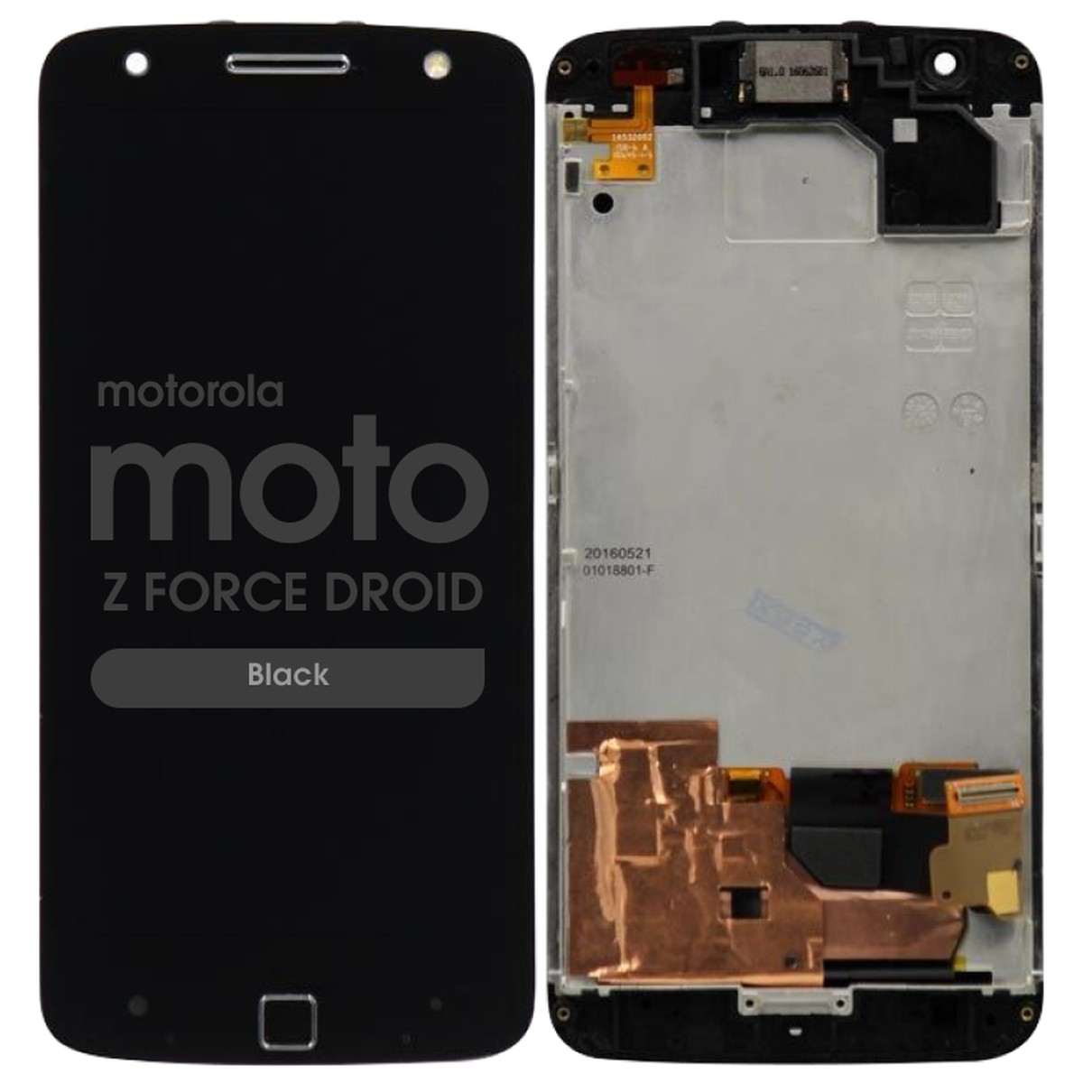 Pantalla LCD con táctil + marco para Moto Z Force Droid, Black