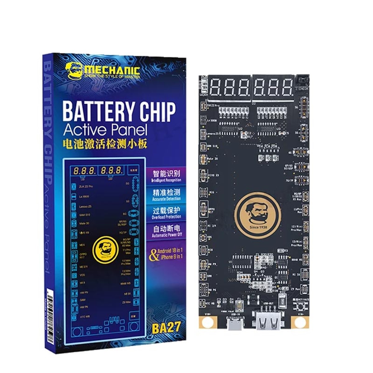 Placa de detección y activación de batería BA27 Mechanic con prueba de activación de una tecla para iPhone 5-13 Pro Max y teléfonos Android