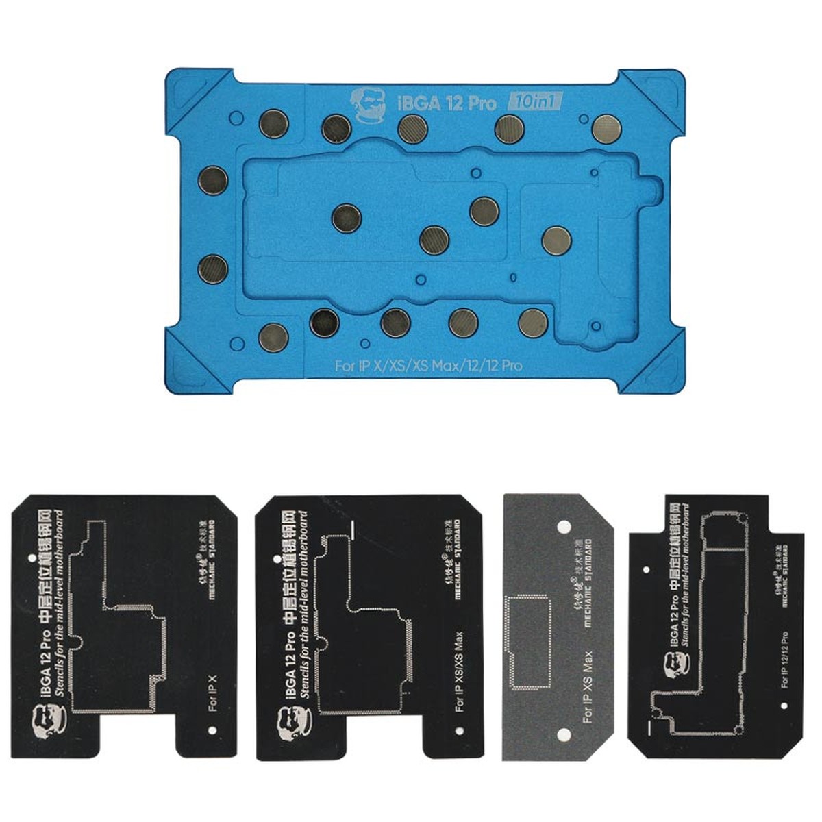 Plataforma con caja para placa base Mechanic con posicionamiento de placas pequeñas para iPhone X / XS / XS Max / 11 / 11 Pro / 11 Pro Max / 12 / 12 Mini / 12 Pro / 12 Pro Max — imagen 2