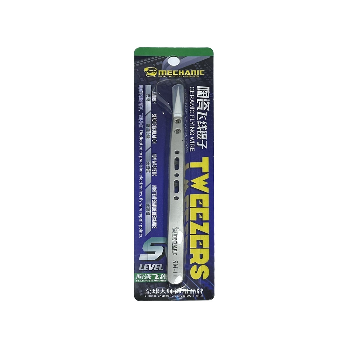 Pinzas de cerámica para alambre de puente de precisión no magnéticas S-Grade Mechanic (SM-11)