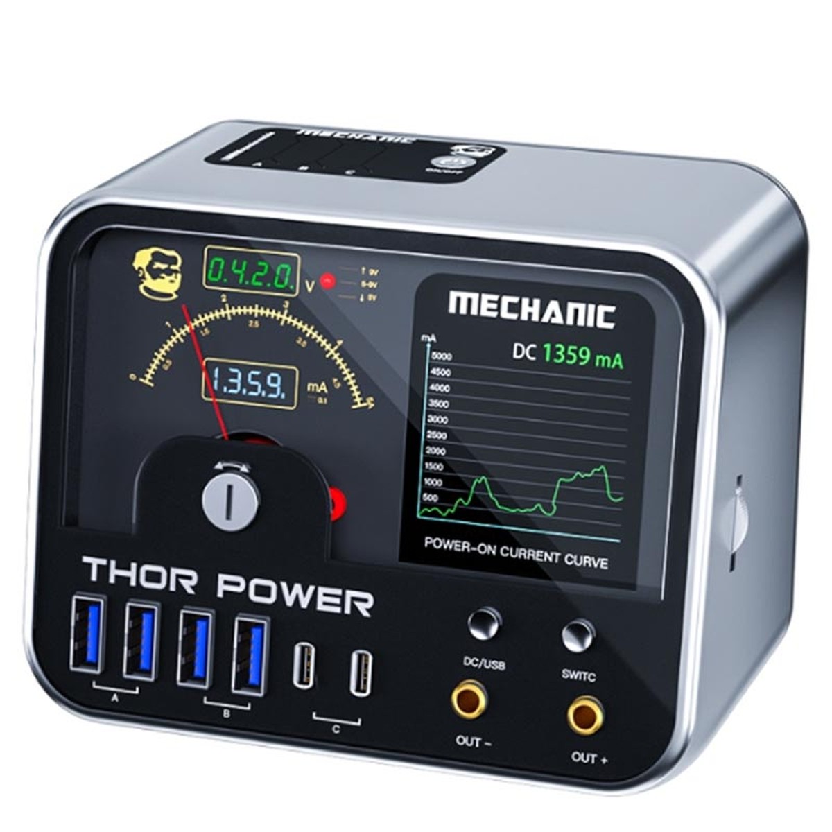 Fuente de alimentación DC regulada de diagnóstico Thor Power inteligente Mechanic con interfaz de expansión