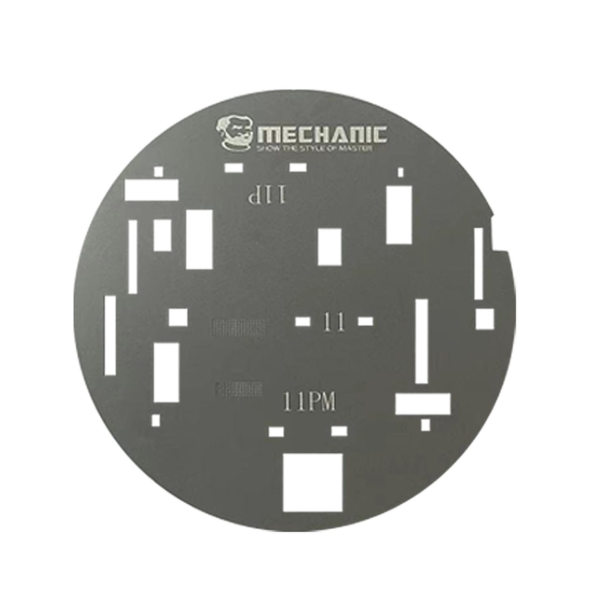 Plantilla de acero UFO Mechanic para protección de pantalla LCD de iPhone 11 hasta 13 Pro Max (3 pcs)