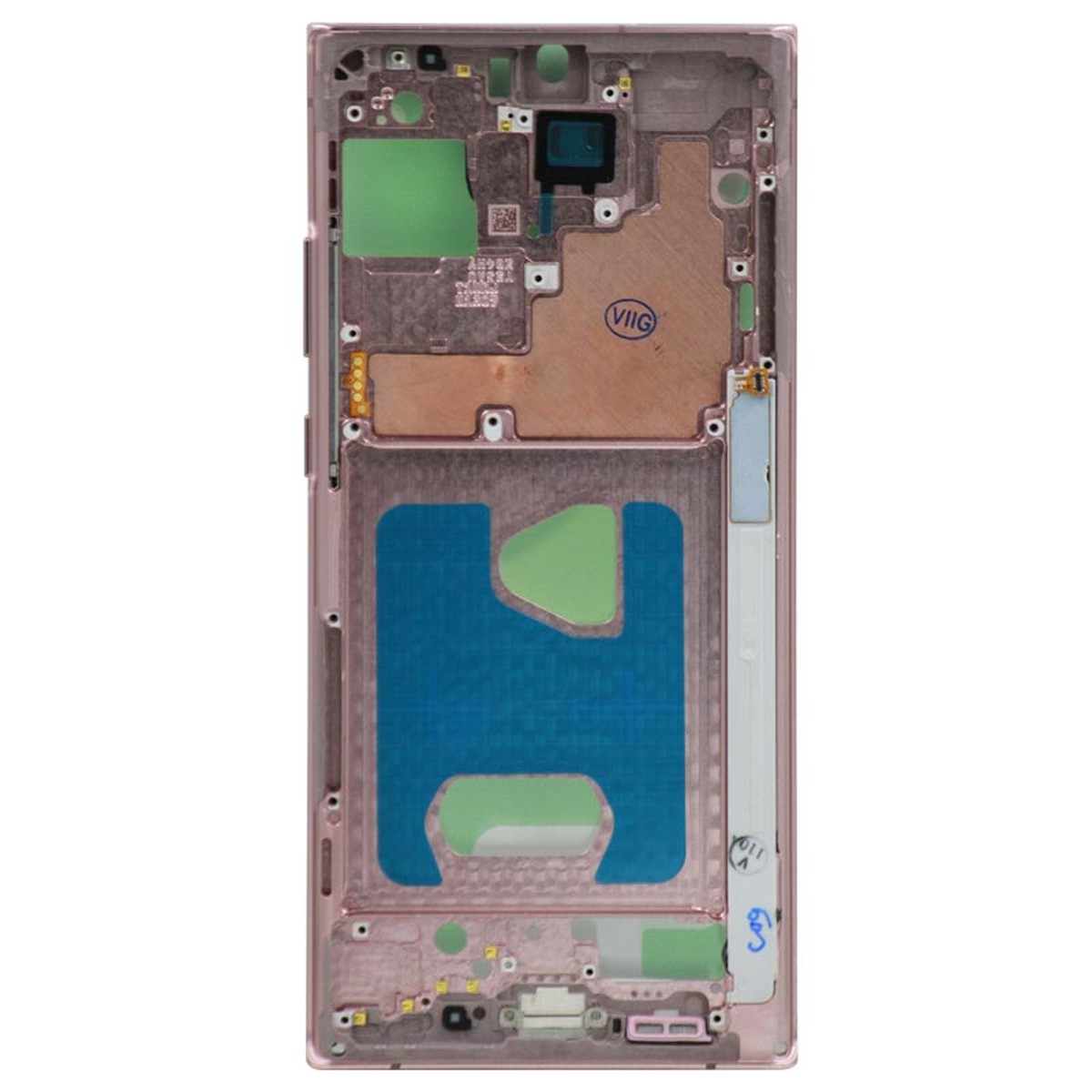 Marco intermedio con adhesivo para Galaxy Note 20 Ultra 5G (G998), Todas las operadoras excepto Verizon 5G UW, Mystic Bronze