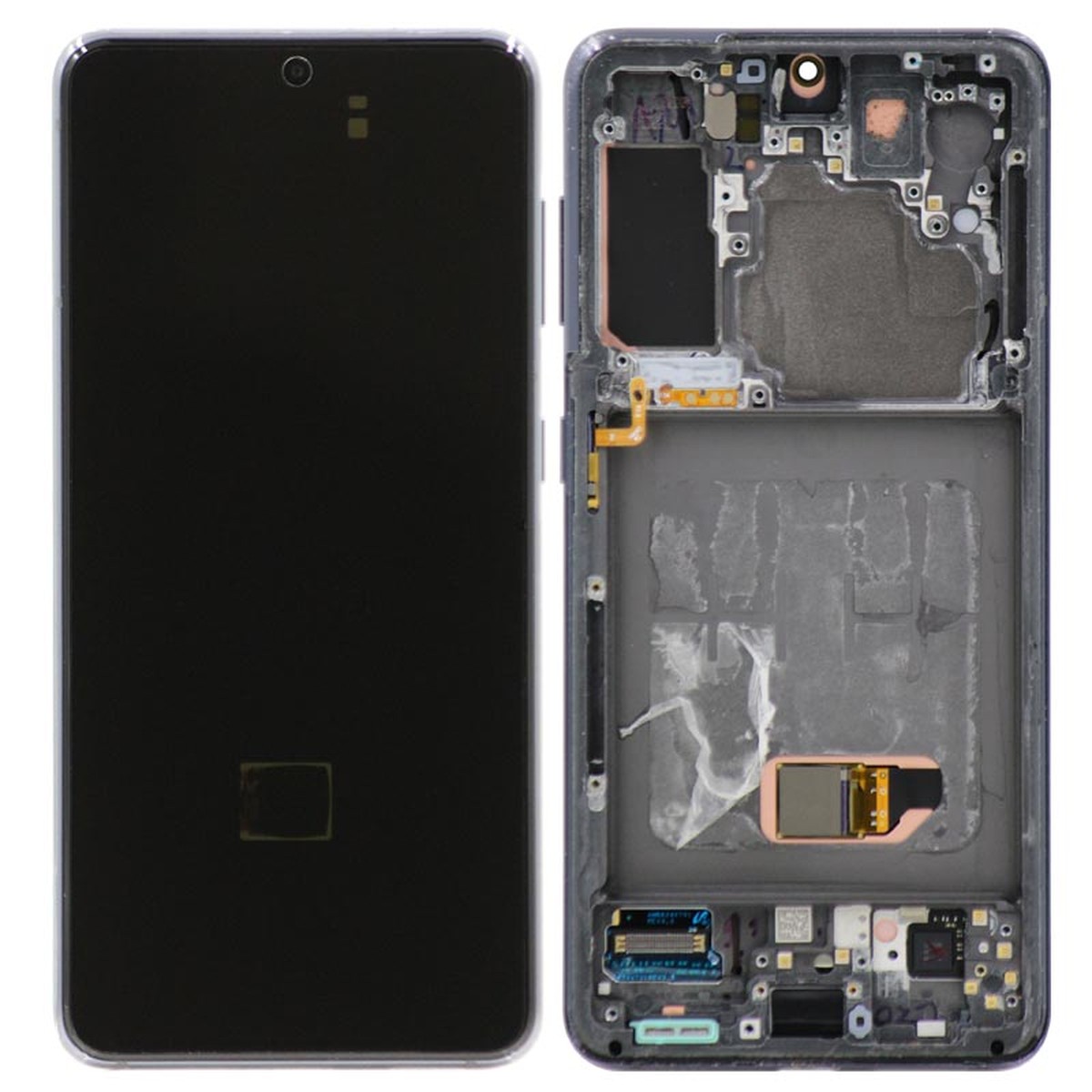 Pantalla OLED con táctil + marco OEM Pull para Galaxy S21 (G991), Grado B Plus, Must Transfer Antenna for Verizon / Phantom Gray