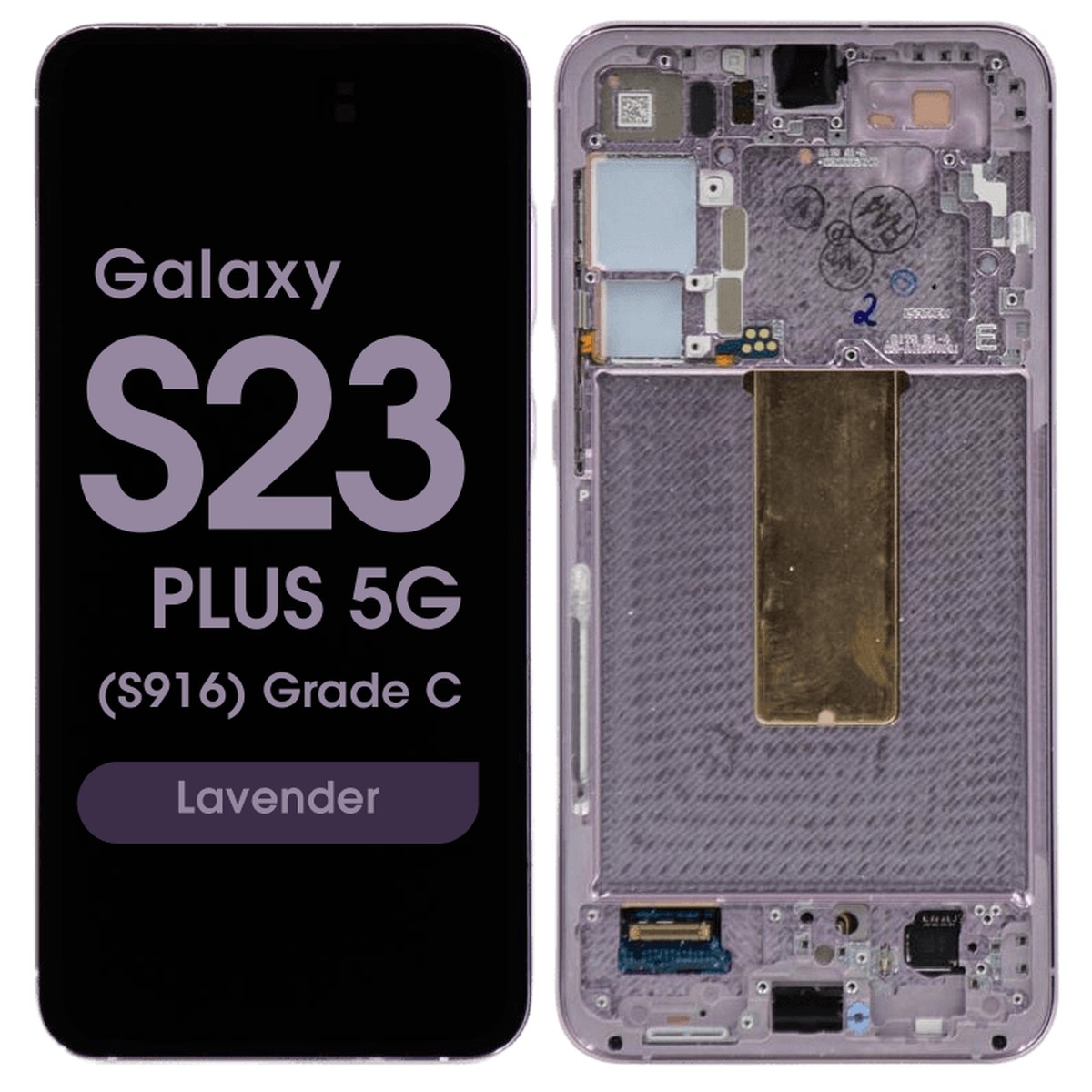 Pantalla OLED con táctil + marco OEM Pull para Galaxy S23 Plus 5G (S916), Grado C, Lavender