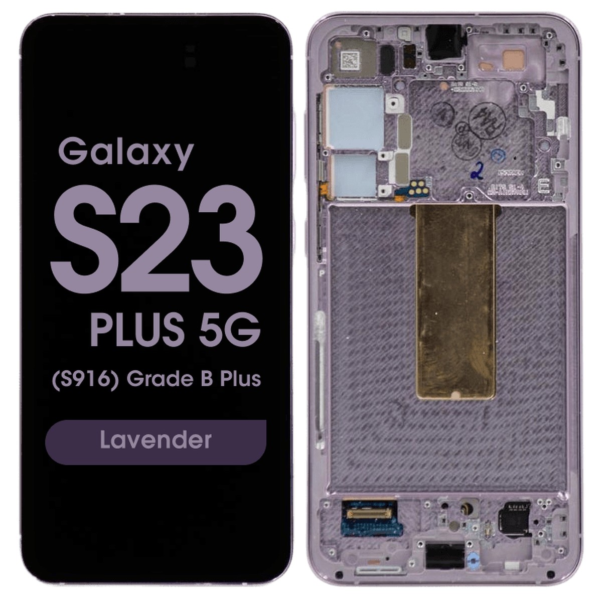 Pantalla OLED con táctil + marco OEM Pull para Galaxy S23 Plus 5G (S916), Grado B Plus, Lavender
