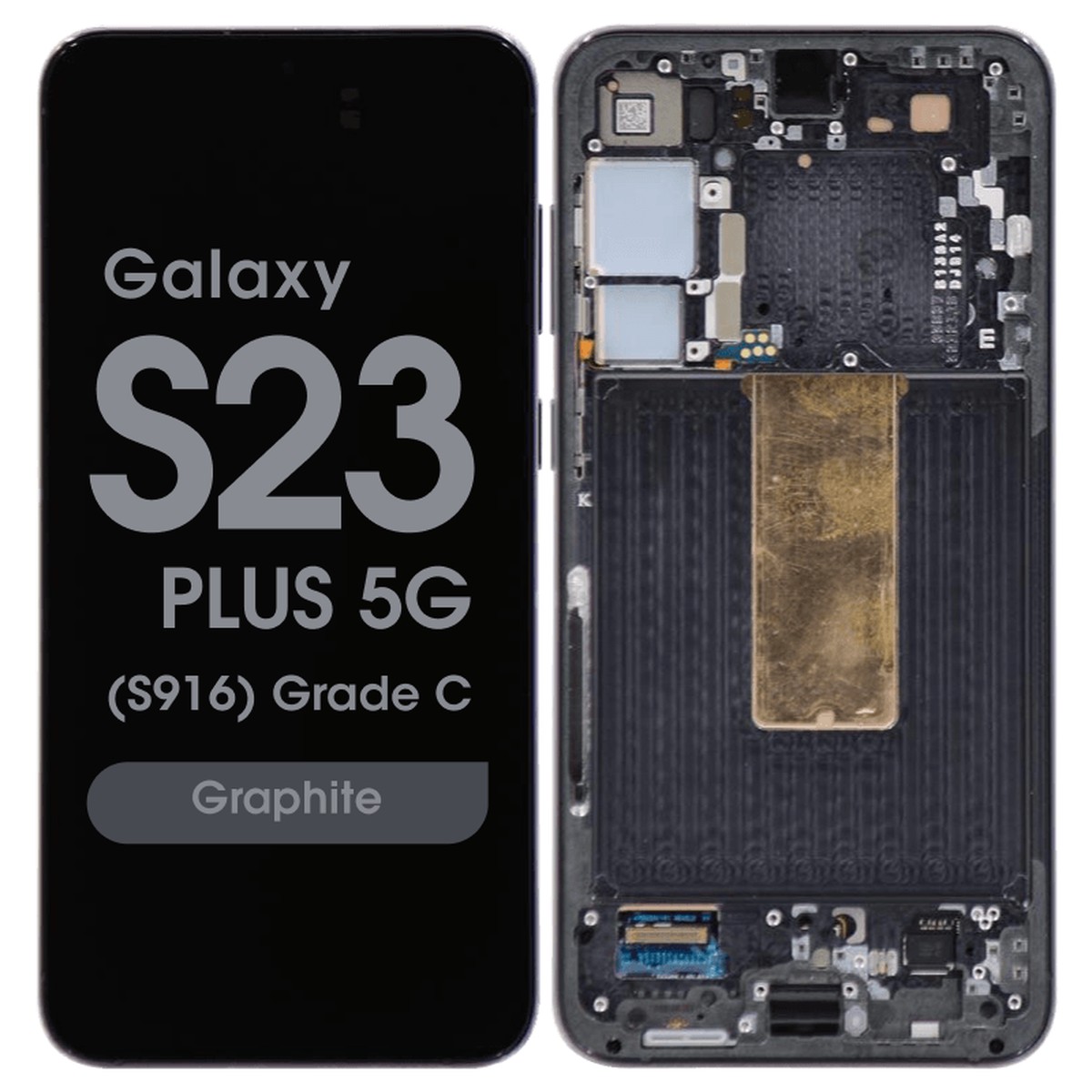 Pantalla OLED con táctil + marco OEM Pull para Galaxy S23 Plus 5G (S916), Grado C, Graphite