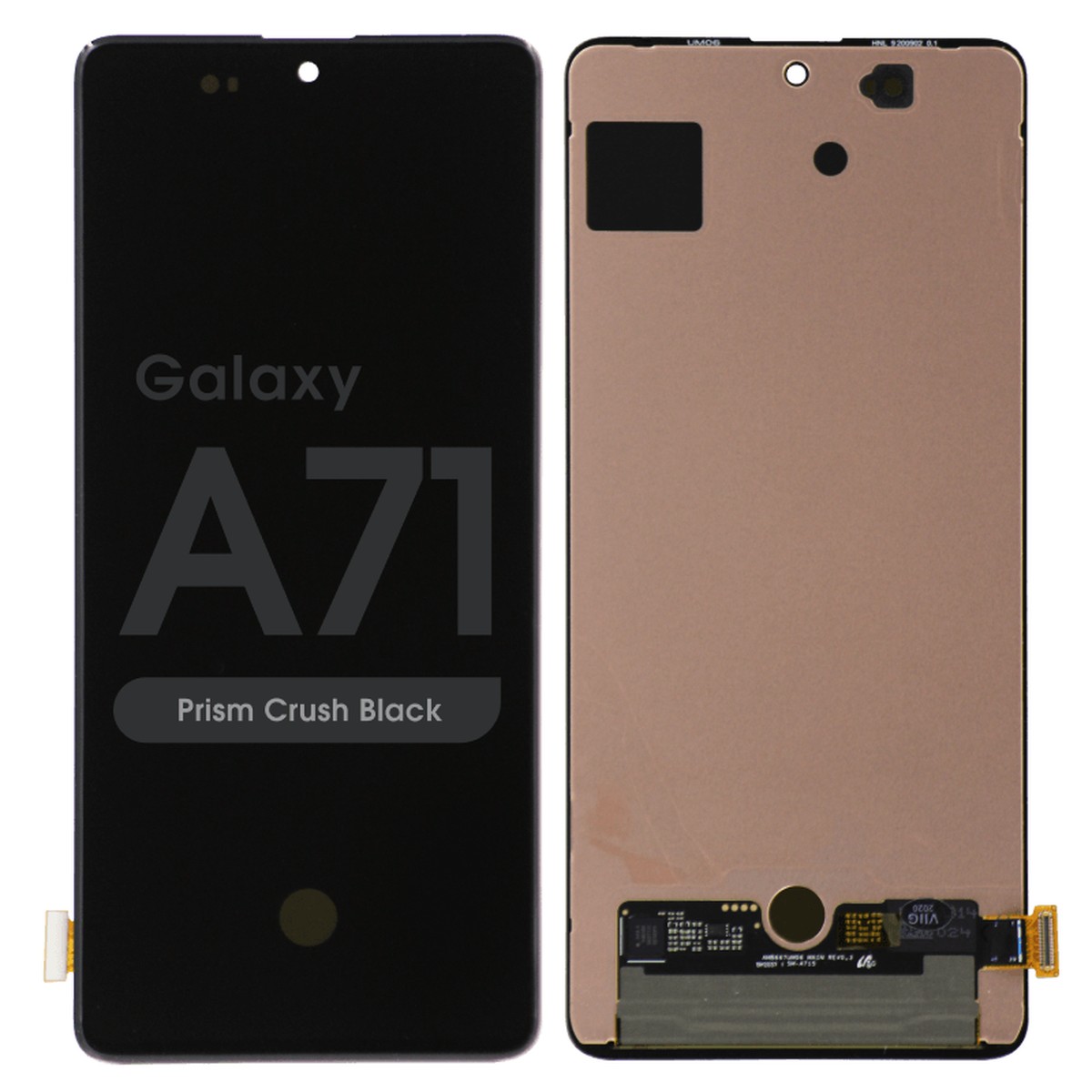 Pantalla OLED con táctil sin marco para Galaxy A71 (A715), Prism Crush Black