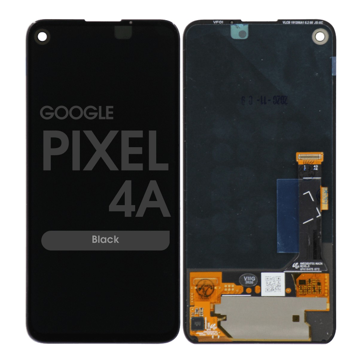 Pantalla OLED con táctil sin marco para Google Pixel 4a, Black