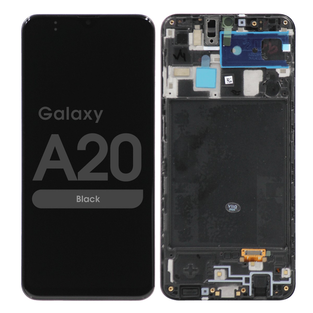 Pantalla OLED con táctil + marco para Galaxy A20 (A205), Black