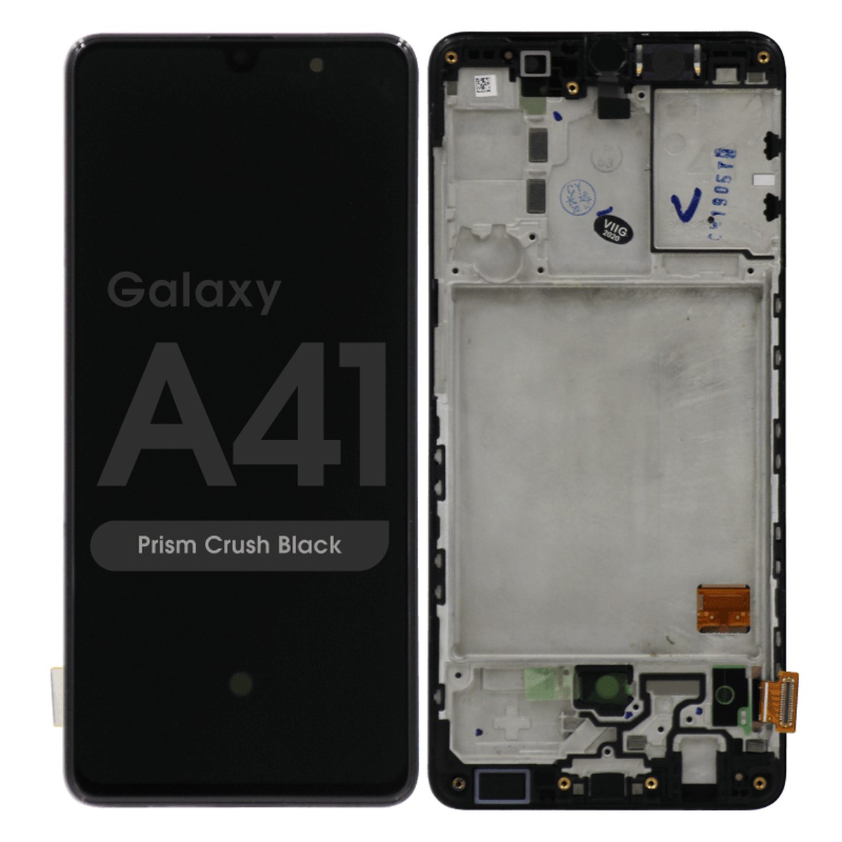 Pantalla OLED con táctil + marco para Galaxy A41 (A415), Prism Crush Black