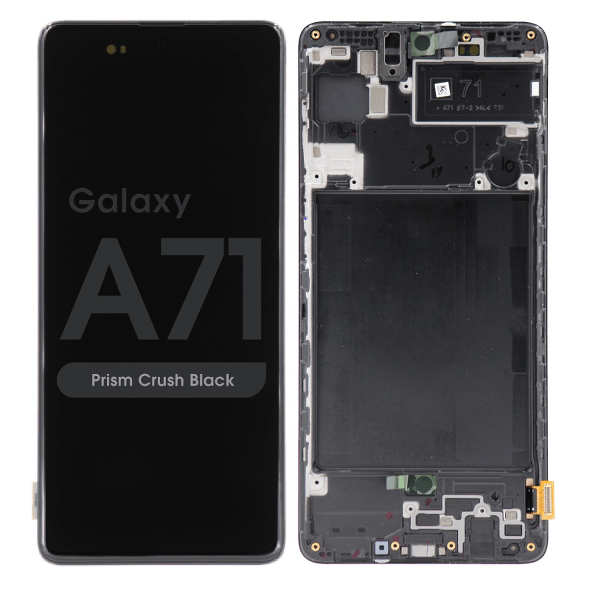 Pantalla OLED con táctil + marco para Galaxy A71 (A715), Prism Crush Black