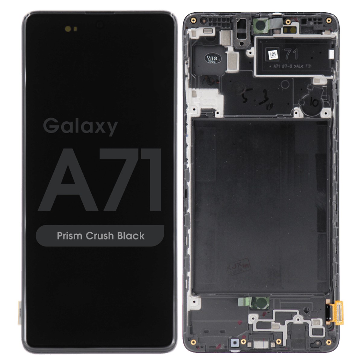 Pantalla OLED con táctil + marco para Galaxy A71 (A715), Prism Crush Black (Black)