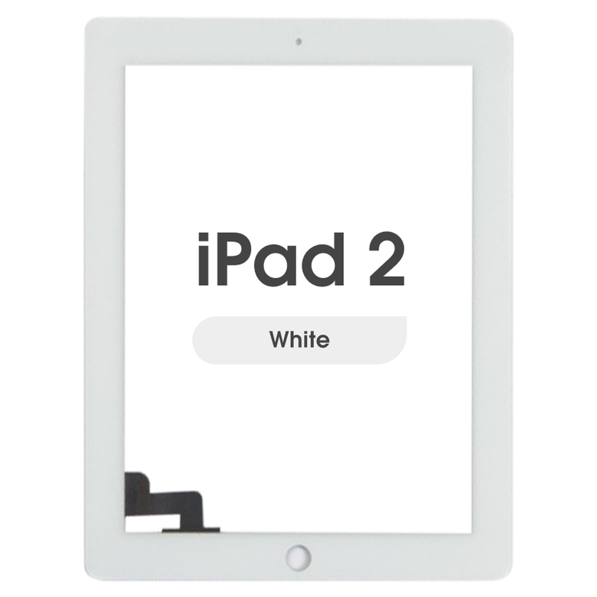 Cristal táctil con digitalizador Premium para iPad 2, White