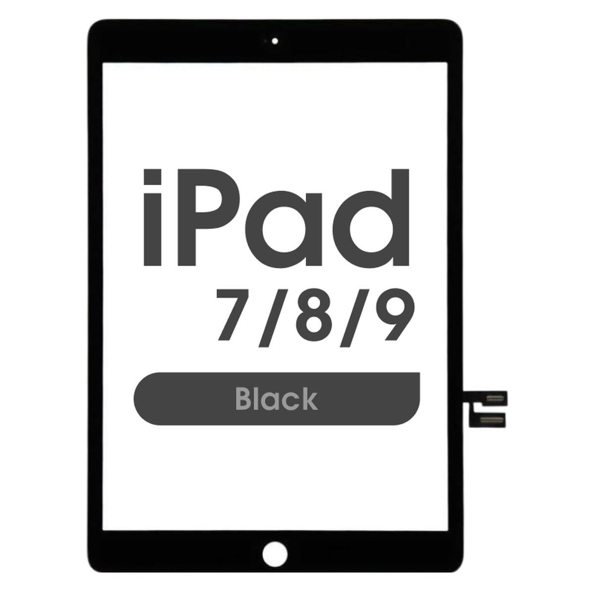 Cristal táctil con digitalizador Premium para iPad 7 / iPad 8 / iPad 9, 10.2 / Black