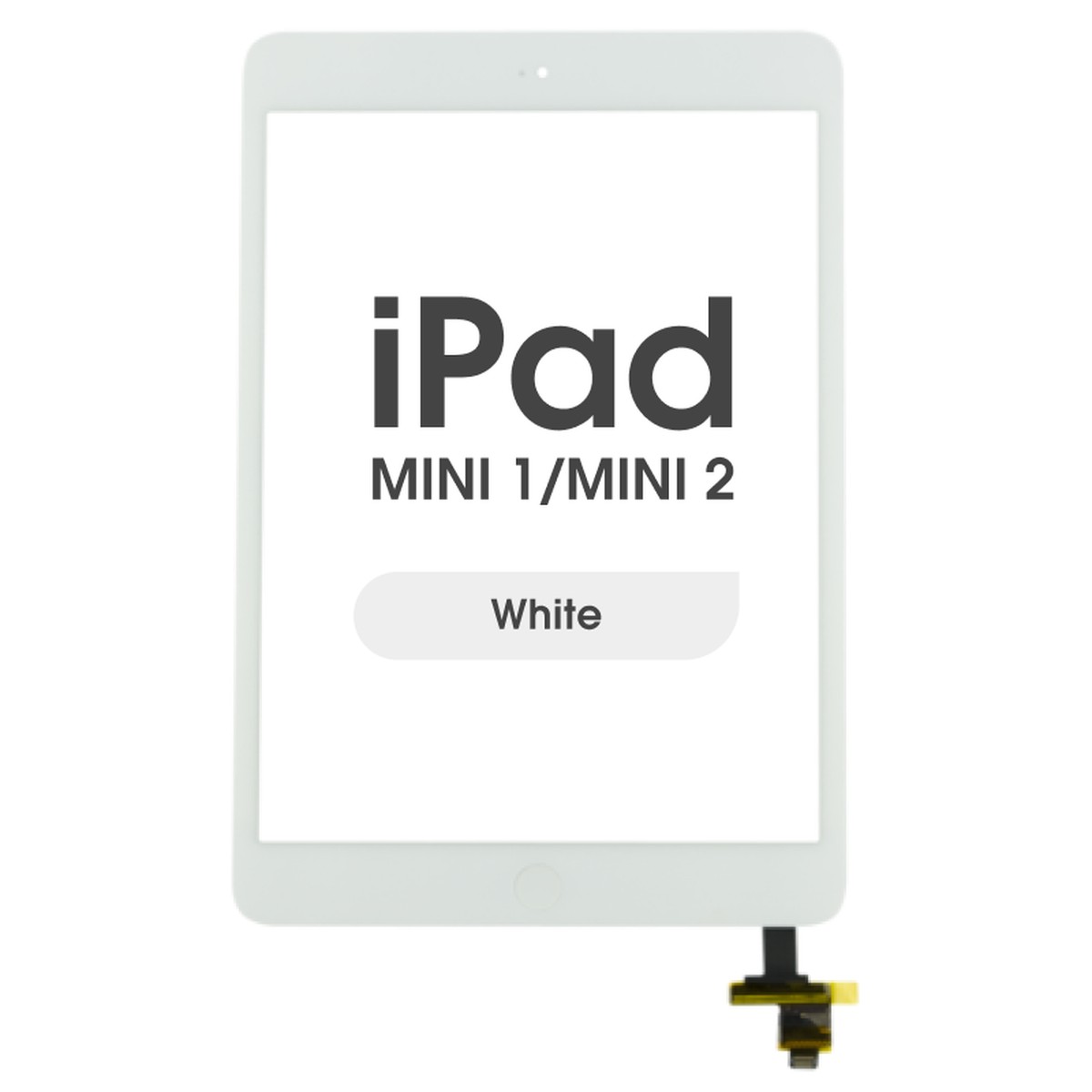 Cristal táctil con digitalizador y botón de inicio Premium para iPad Mini 1 / iPad Mini 2, White