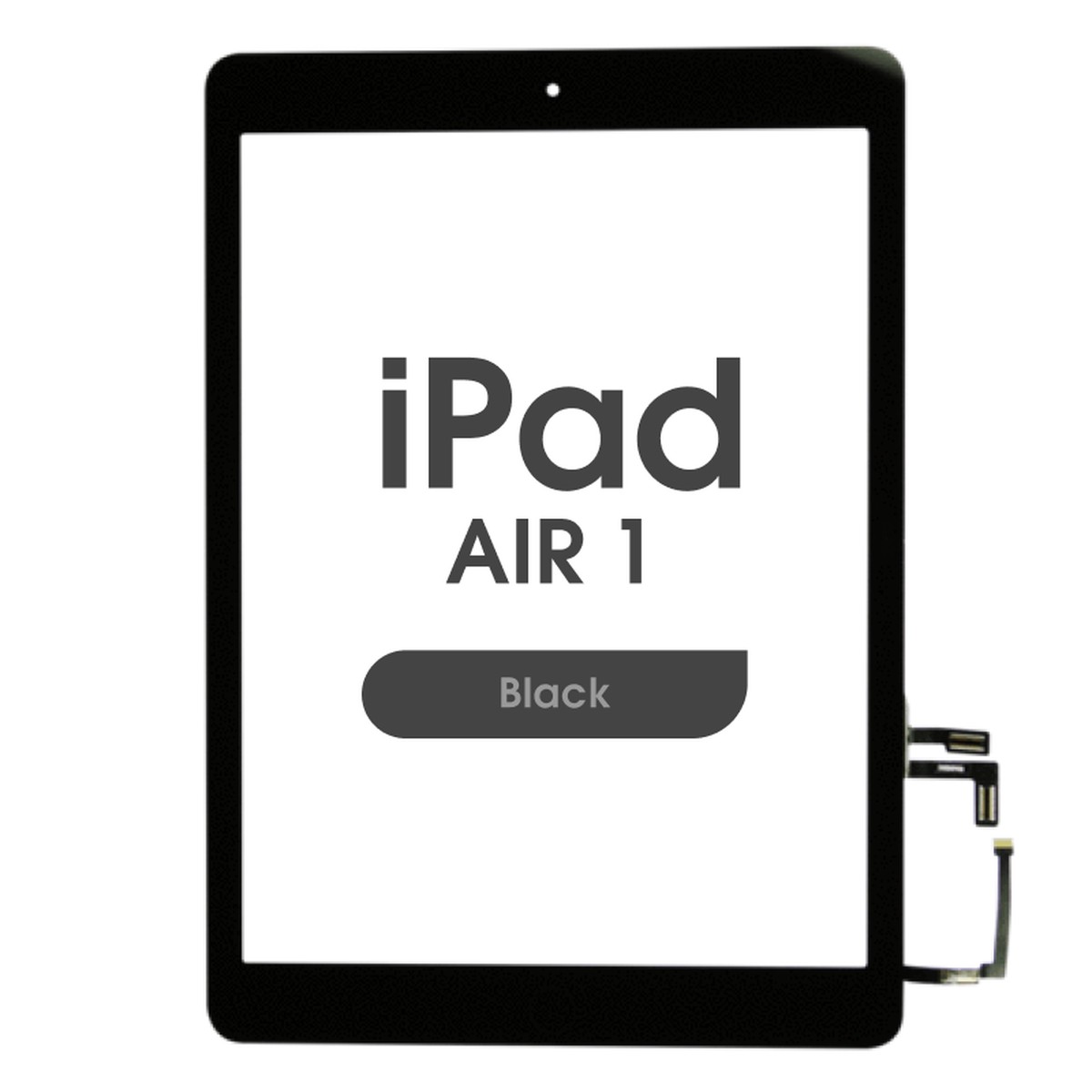 Cristal táctil con digitalizador y botón de inicio Premium para iPad Air 1, Black