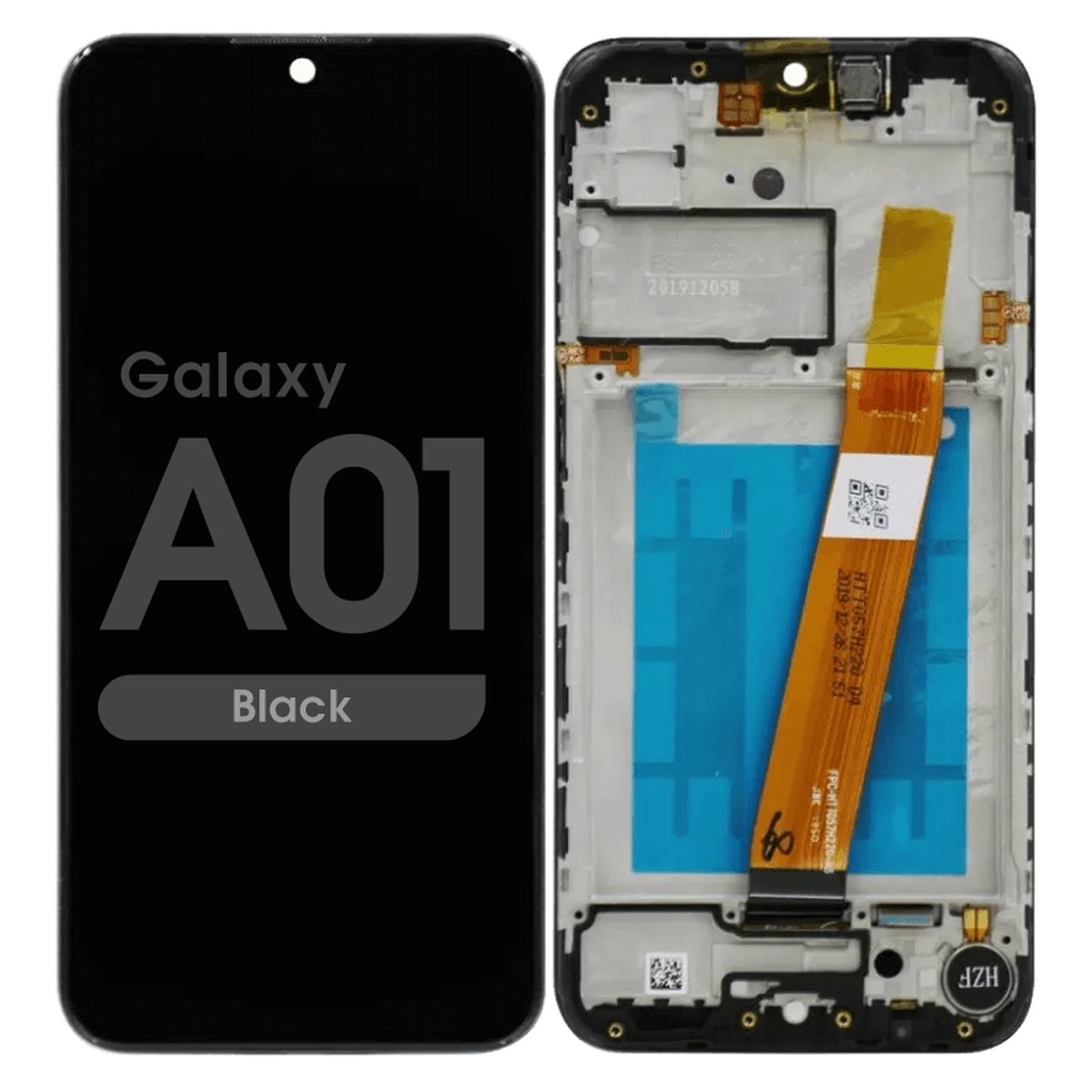 Pantalla LCD con táctil + marco Premium para Galaxy A01 (A015), Versión Internacional, Narrow Connector / USB-C / Black