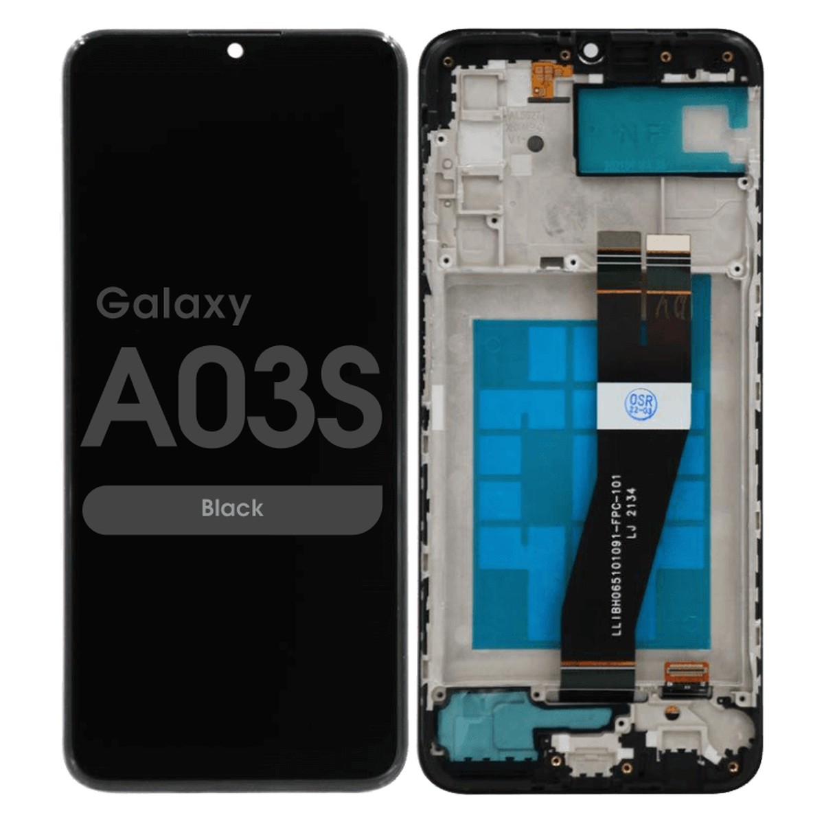 Pantalla LCD con táctil + marco Premium para Galaxy A03s, A037M / 2021 / TYPE-C / Black