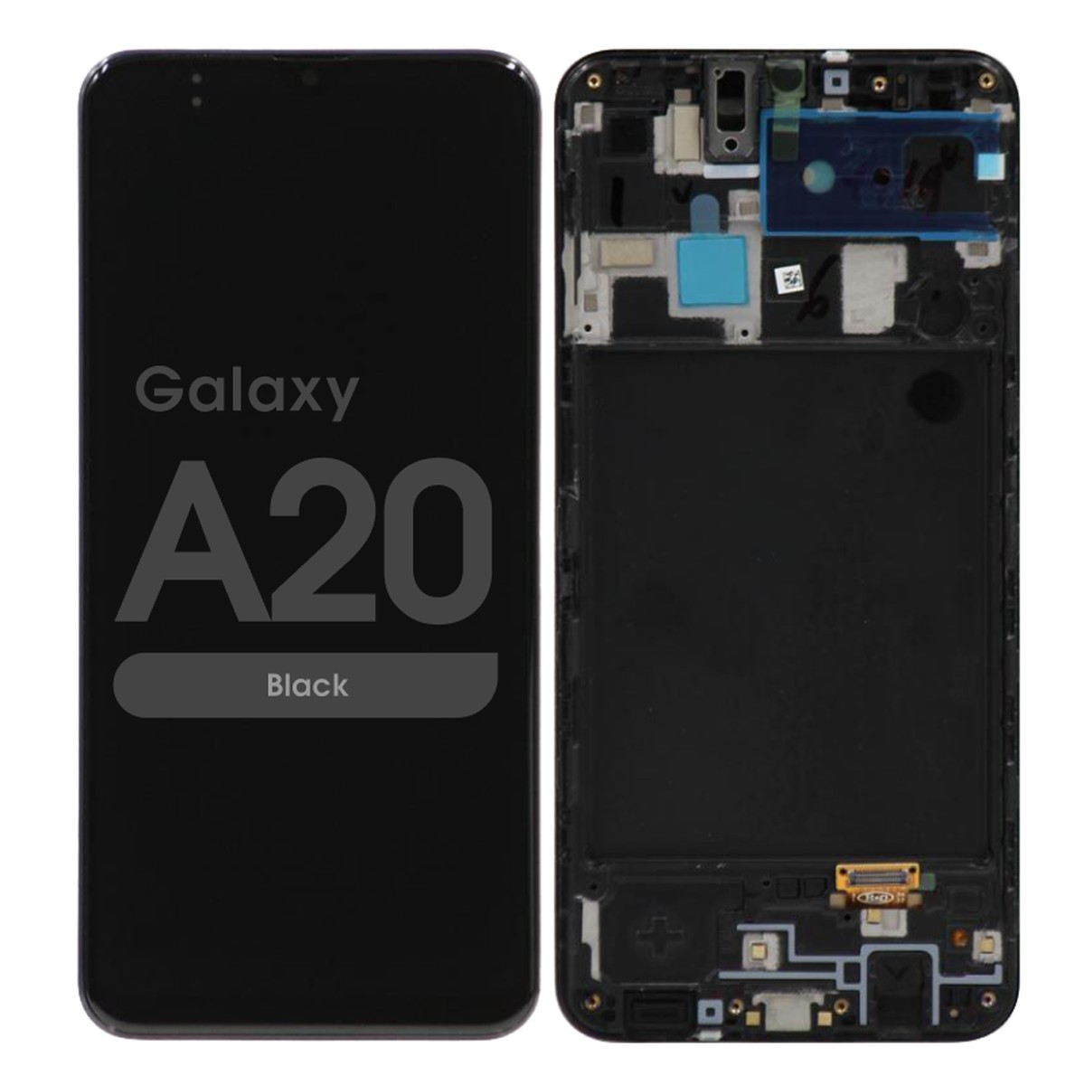Pantalla OLED con táctil + marco Premium para Galaxy A20 (A205), Black