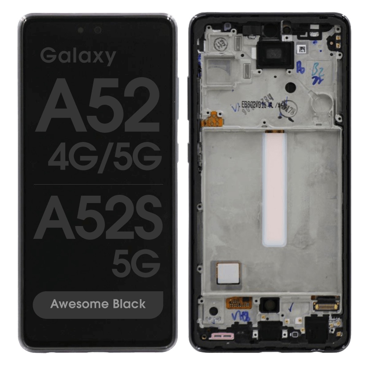 Pantalla OLED con táctil + marco Premium para Galaxy A52 4G / A52 5G / A52s 5G, A525 / 2021 / A526 / 2021 / A528 / 2021 / Awesome Black
