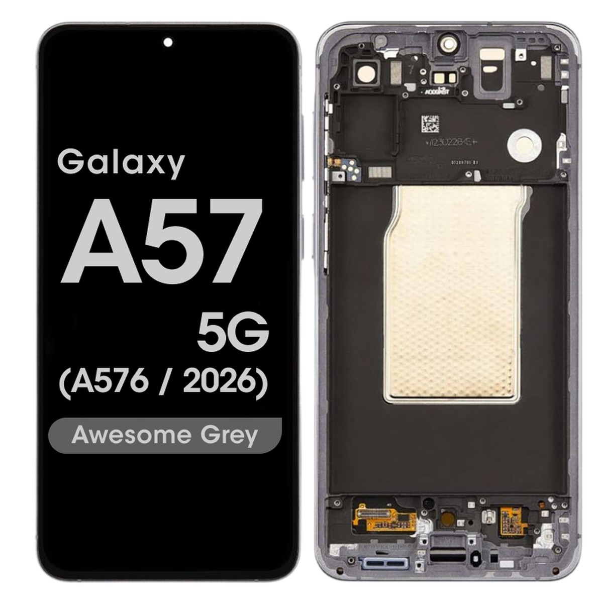 Pantalla OLED con táctil + marco Premium para Galaxy A57 5G, A576 / 2026 / Awesome Gray