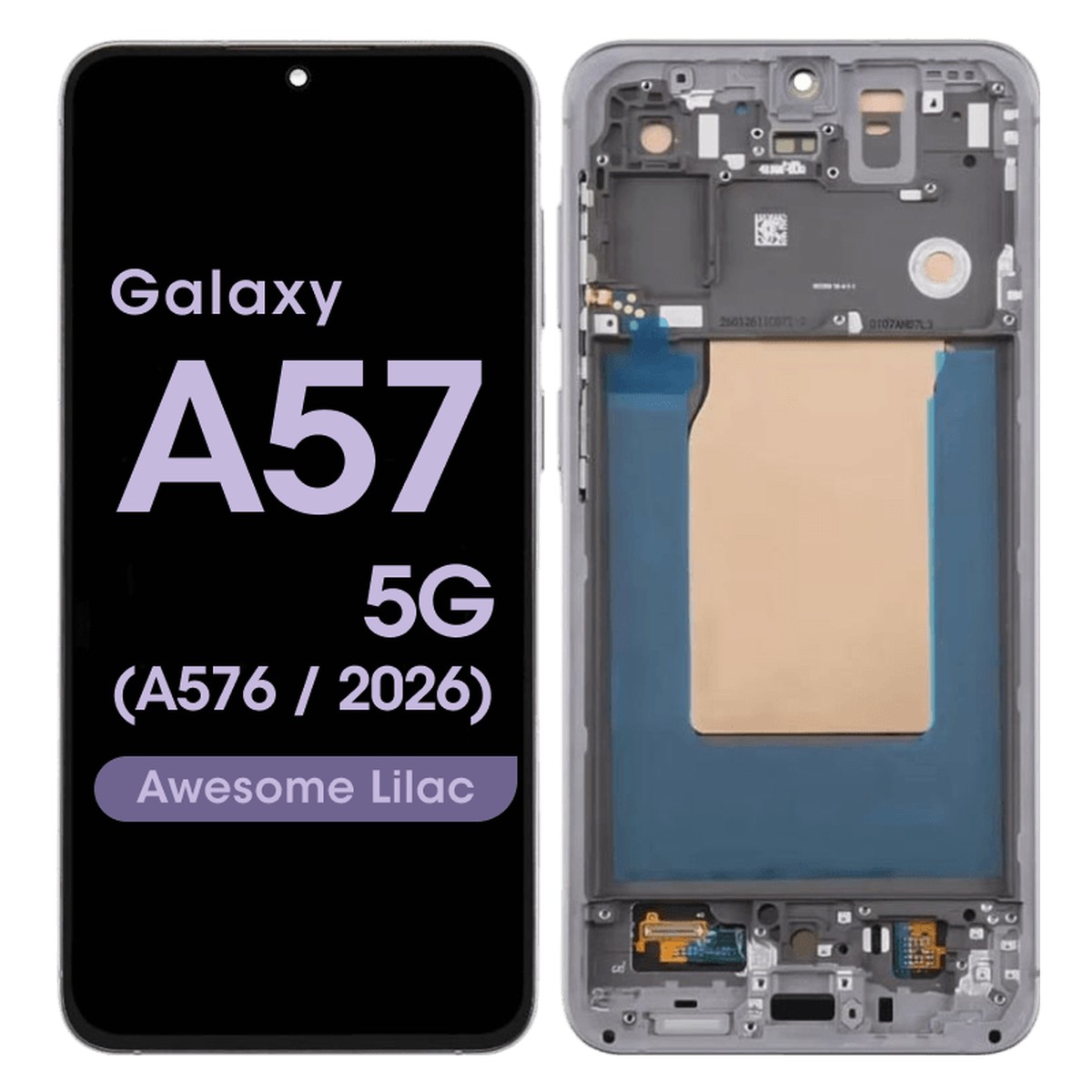 Pantalla OLED con táctil + marco Premium para Galaxy A57 5G, A576 / 2026 / Awesome Lilac