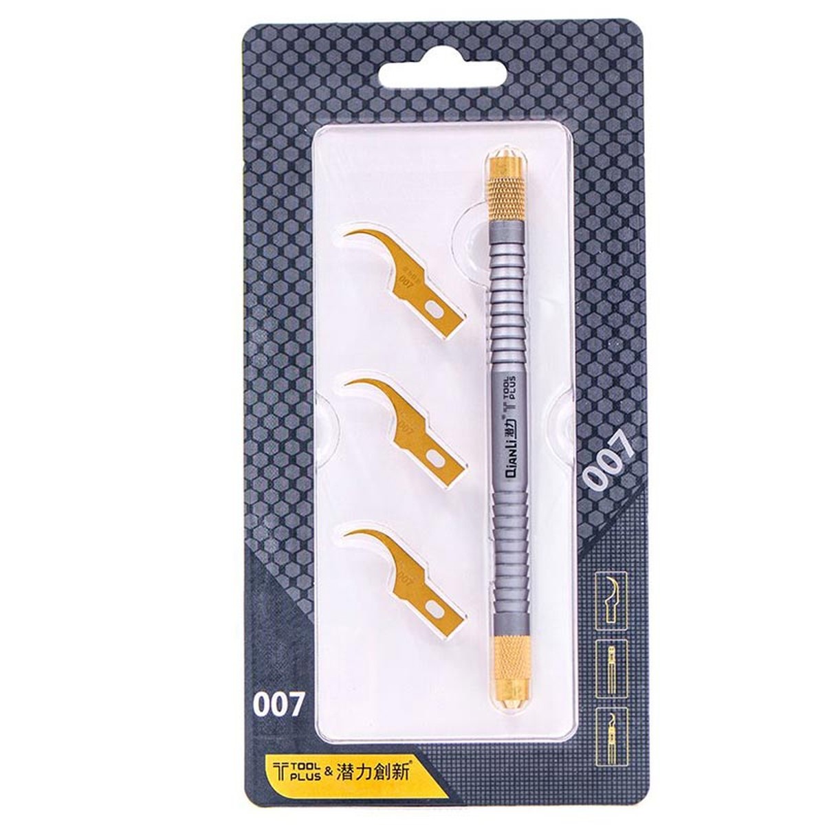 Cuchilla removedora de pegamento lateral Shapus iCresent (negra) ToolPlus 007 Qianli