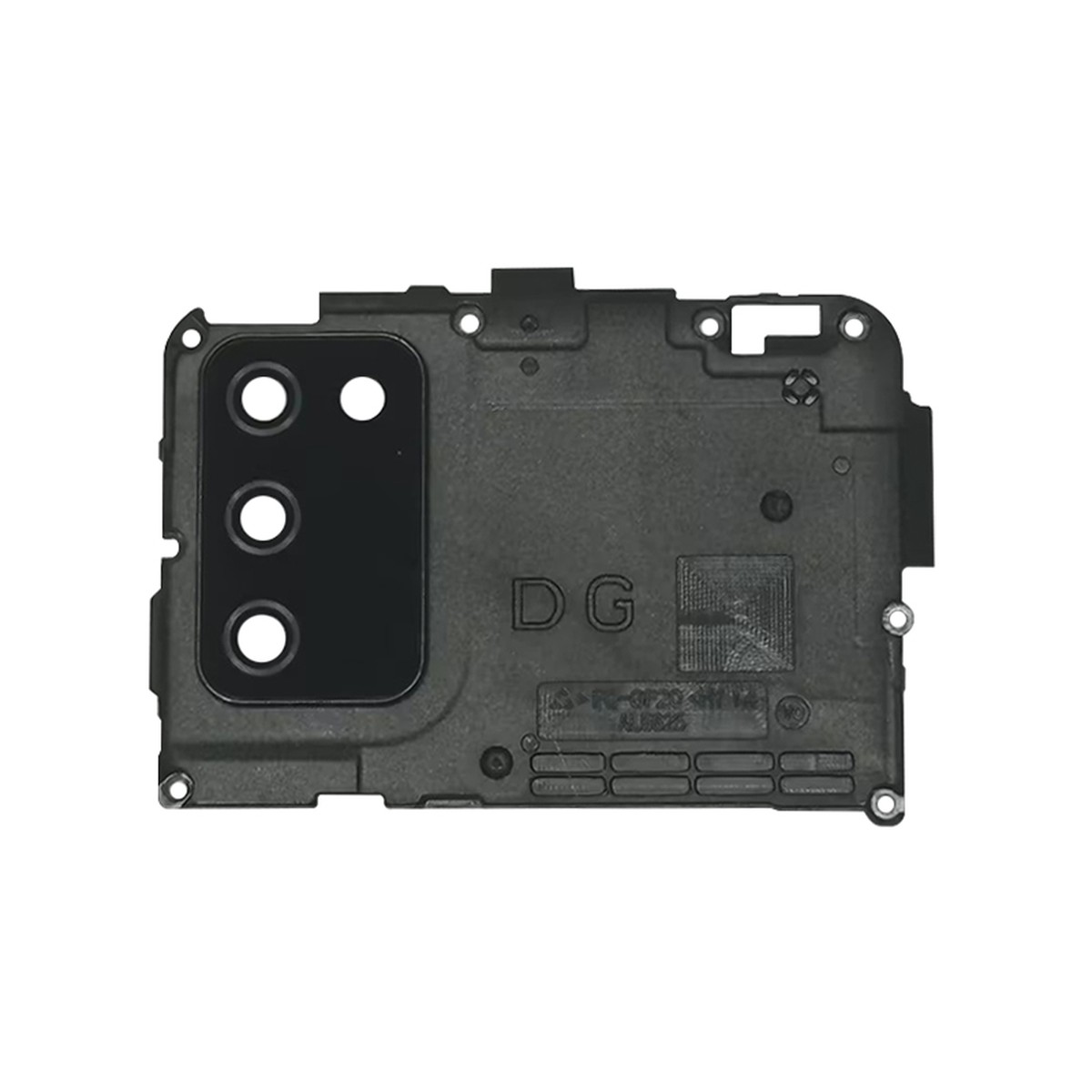 Lente de cámara trasera con anillo bisel de la tapa para Galaxy A02s, A025 / 2020 / G Version / Black