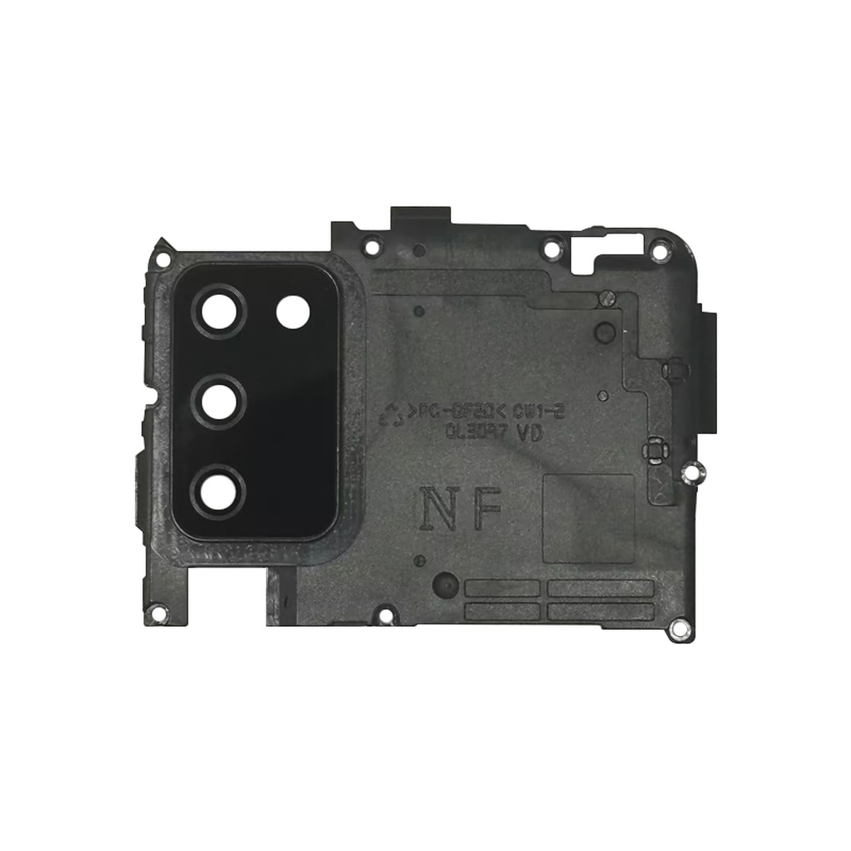 Lente de cámara trasera con anillo bisel de la tapa para Galaxy A02s, A025 / 2020 / Black / N Version