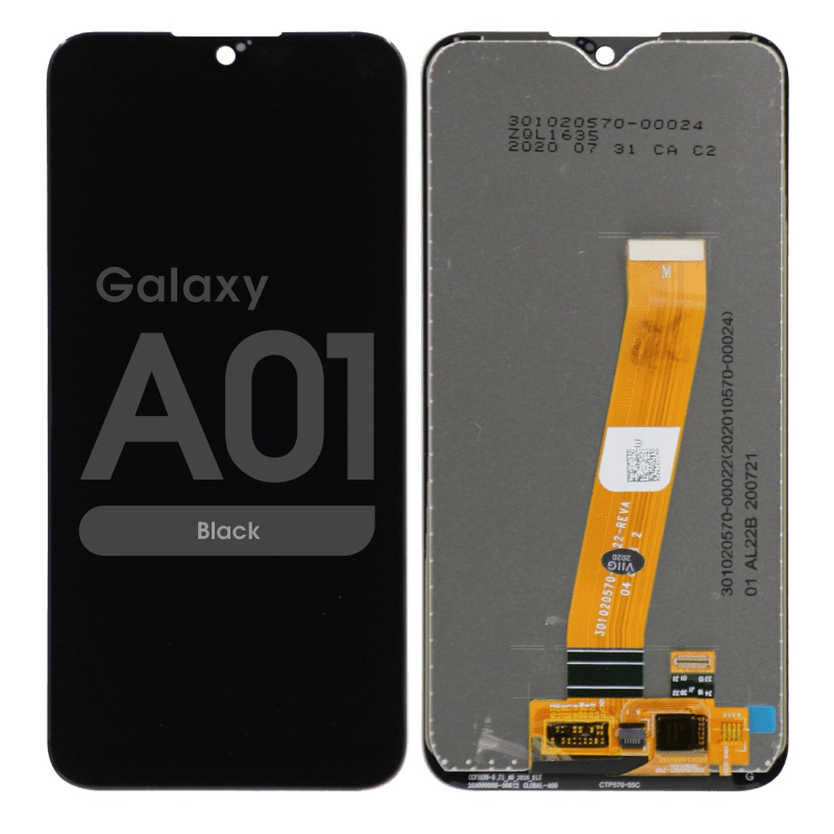 Pantalla LCD con táctil sin marco Reacondicionado para Galaxy A01 (A015), Versión US, Narrow Connector / USB-C / Black