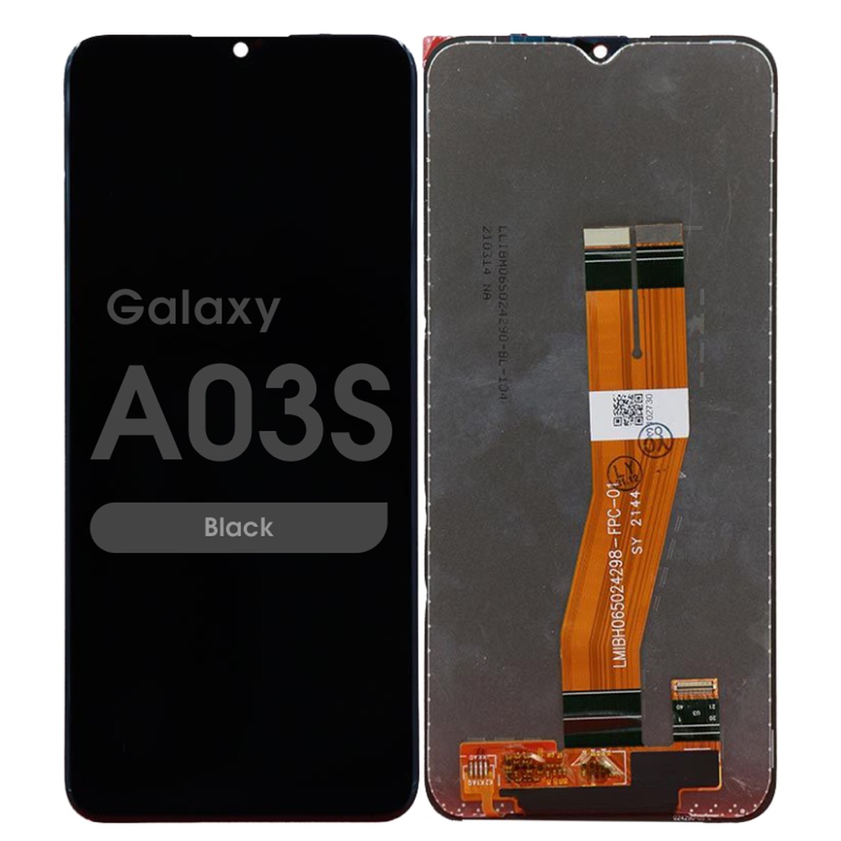 Pantalla LCD con táctil sin marco Reacondicionado para Galaxy A03s, A037F/ 2021 / TYPE-C / Black / 162.7 mm