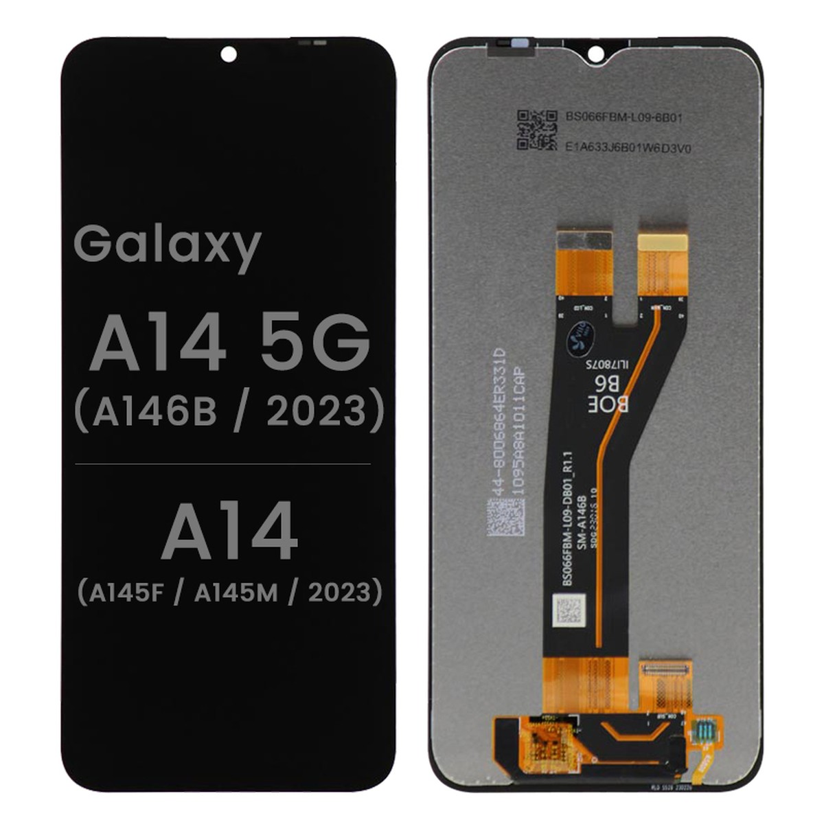 Pantalla LCD con táctil sin marco Reacondicionado para Galaxy A14 / A14 5G, A145F / A145M / 2023 / A146B / 2023 / Version B / Black