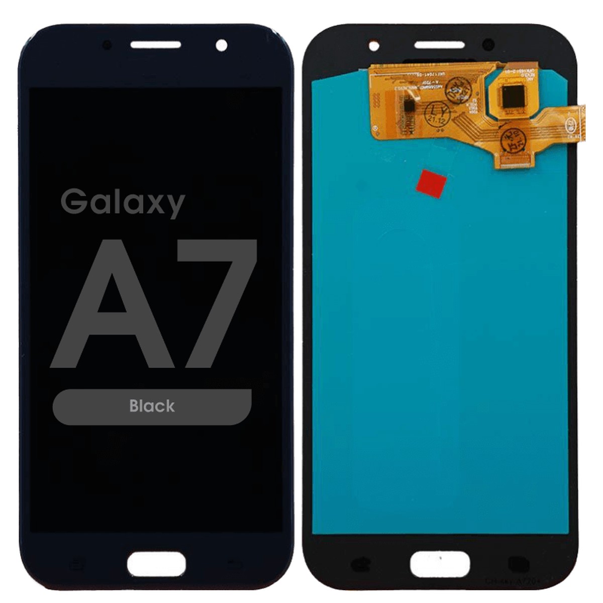 Pantalla LCD con táctil sin marco Reacondicionado para Galaxy A7, A720 / 2017 / Black