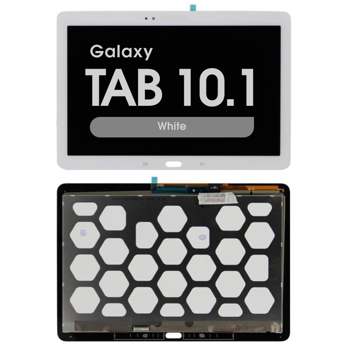 Pantalla LCD con táctil sin marco Reacondicionado para Galaxy Tab 10.1 (T520/T525), White