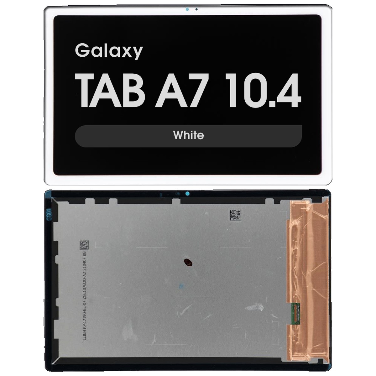 Pantalla LCD con táctil sin marco Reacondicionado para Galaxy Tab A7 10.4 (T500/T505), White