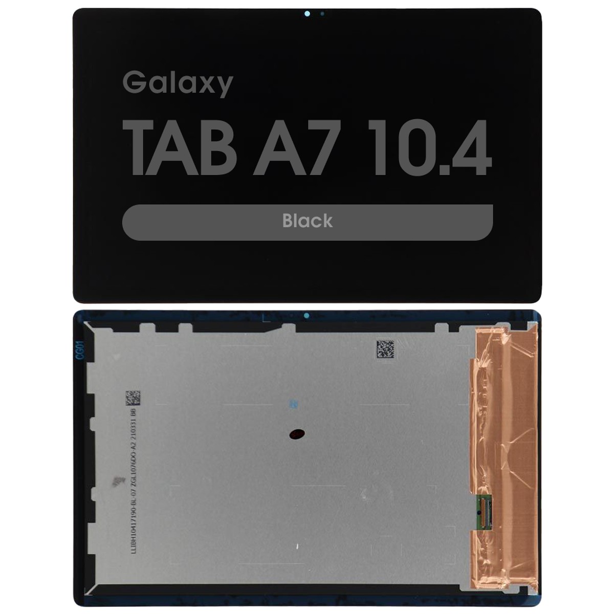 Pantalla LCD con táctil sin marco Reacondicionado para Galaxy Tab A7 10.4 (T500/T505), Black