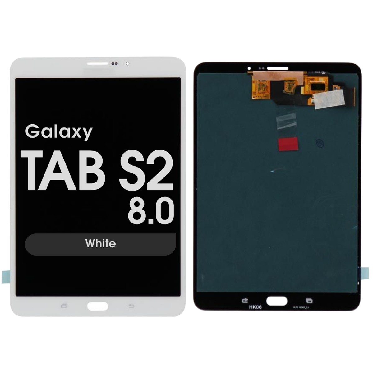 Pantalla LCD con táctil sin marco Reacondicionado para Galaxy Tab S2 8.0 (T715), White