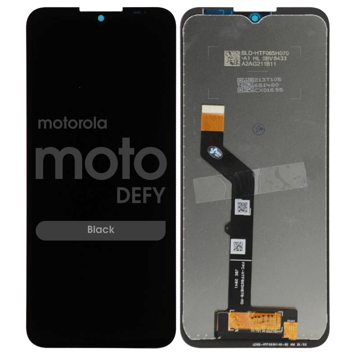 Pantalla LCD con táctil sin marco Reacondicionado para Moto Defy (XT2083-8), Black