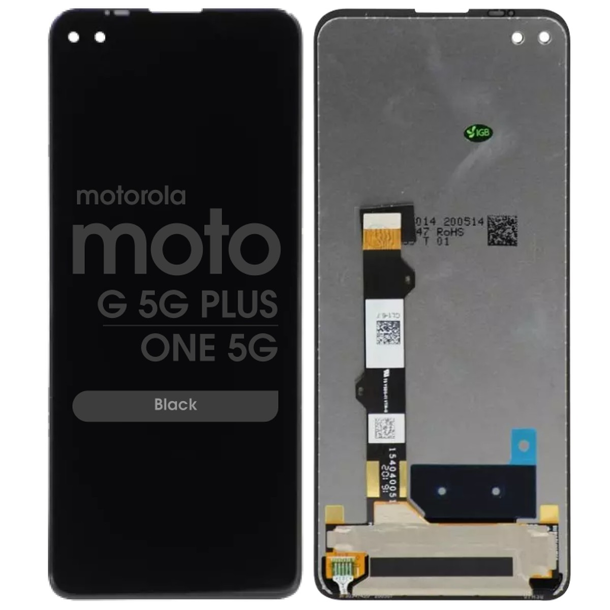 Pantalla LCD con táctil sin marco Reacondicionado para Moto G 5G Plus / Moto One 5G (XT2075), Black