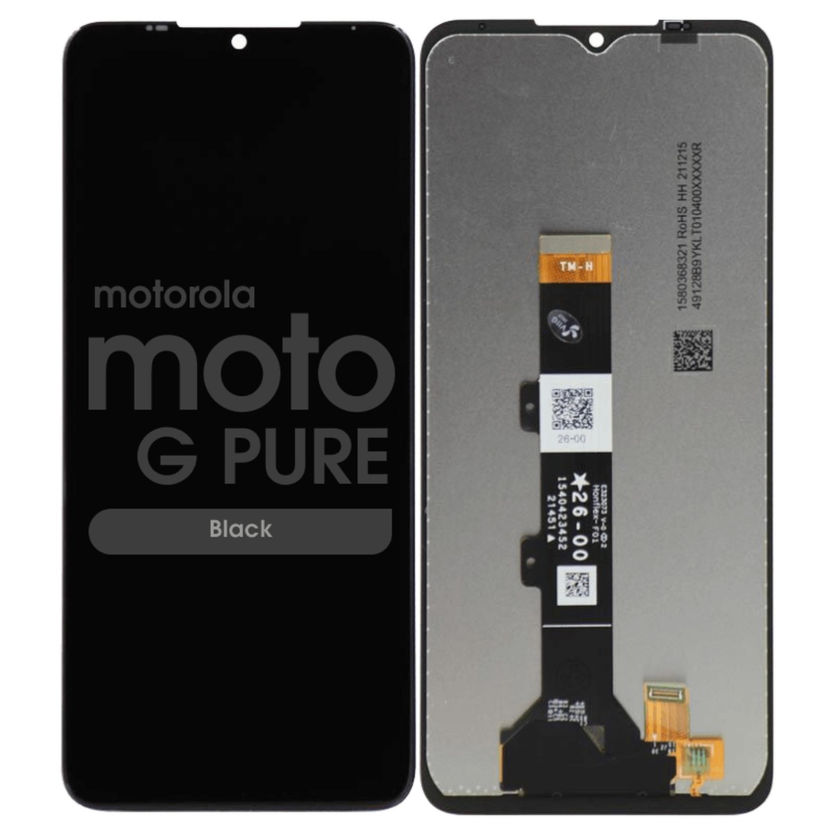 Pantalla LCD con táctil sin marco Reacondicionado para Moto G Pure (XT2163-4), Black