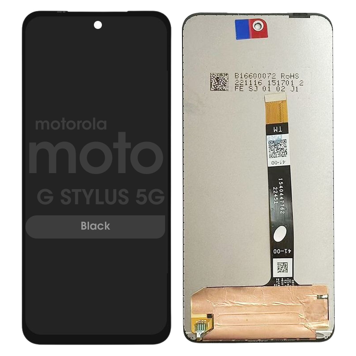 Pantalla LCD con táctil sin marco Reacondicionado para Moto G Stylus 5G, Black