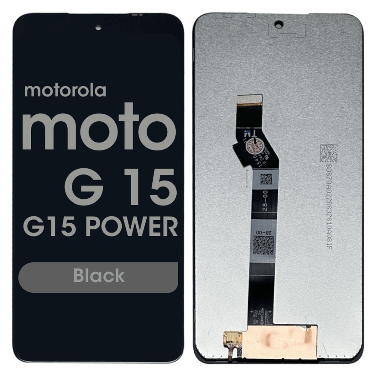 Pantalla LCD con táctil sin marco Reacondicionado para Moto G15 / G15 Power (XT2521-3), Black